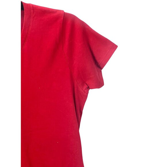 Port & Company Red V-Neck T-Shirt Small Unisex Basic Cotton Tee New - Picture 6 of 7